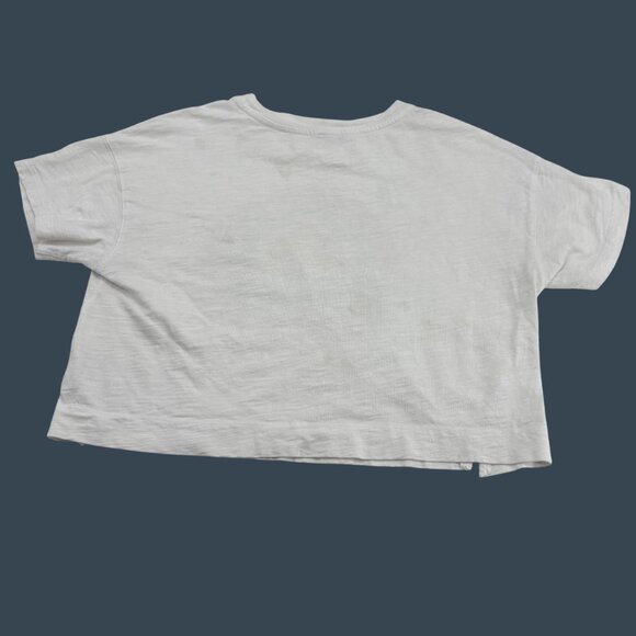 Old Navy‎ XL White Make Your Own Sunshine T-Shirt Cropped Rainbow Graphic - Picture 5 of 6